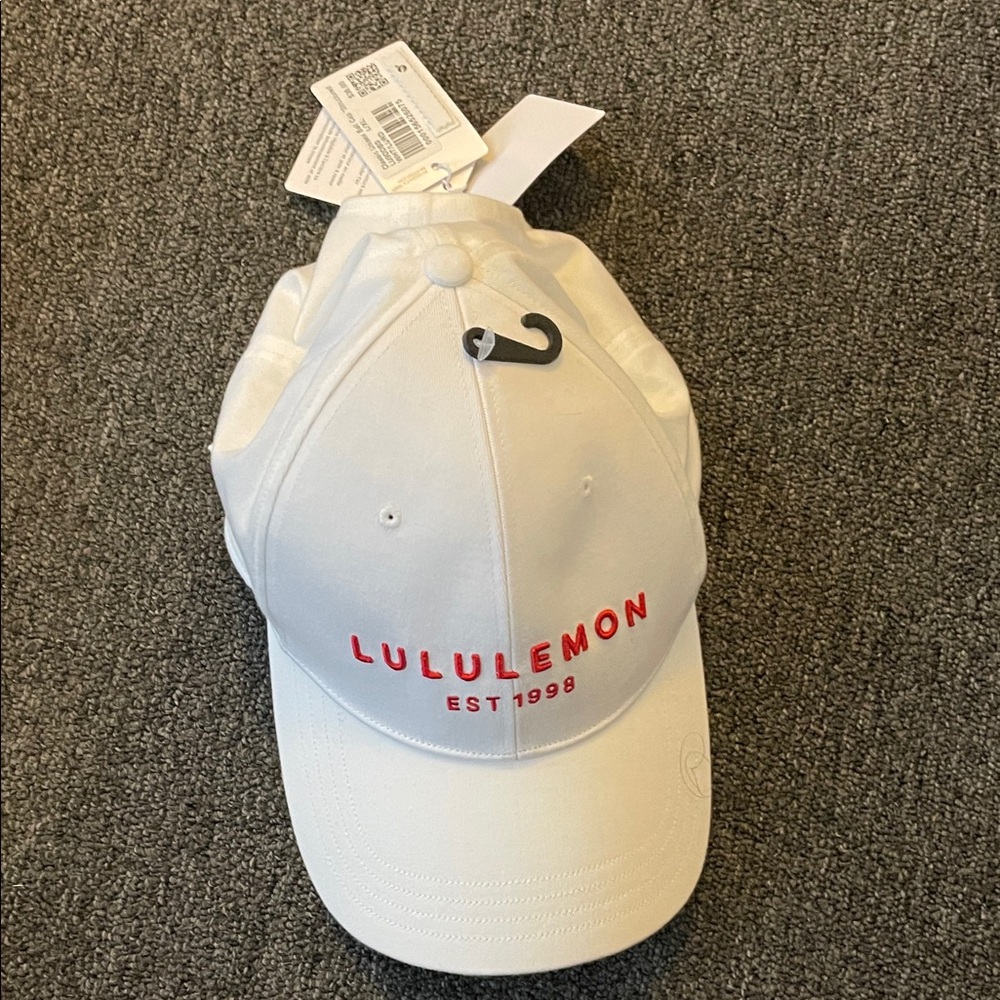 Lululemon Athletica White Hat with Red Lettering